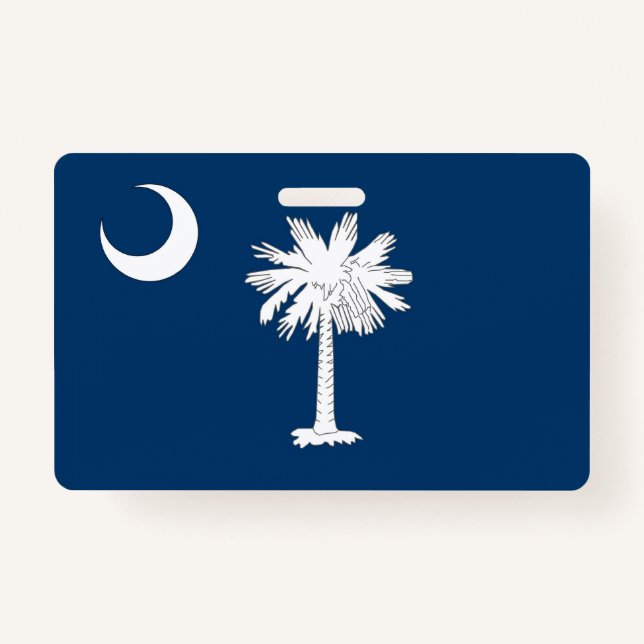 Name Badge with flag of South Carolina, USA (Front)