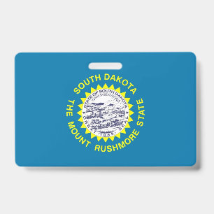 Name Badge with flag of South Dakota, USA