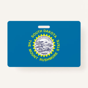 Name Badge with flag of South Dakota, USA