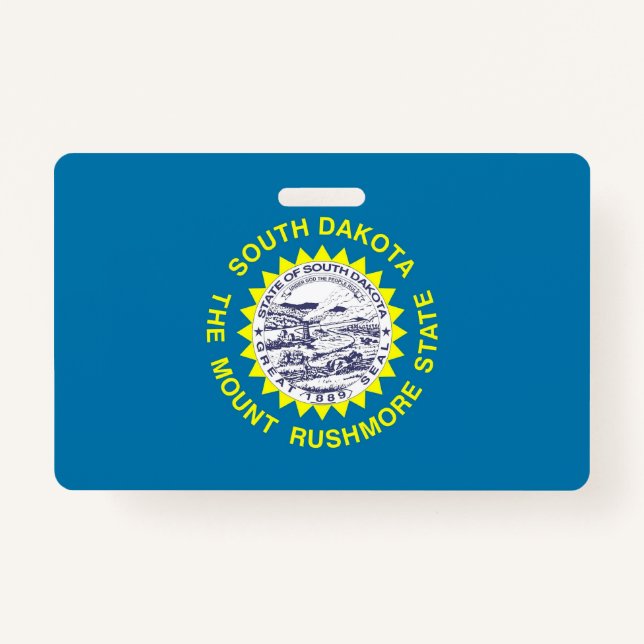 Name Badge with flag of South Dakota, USA (Front)