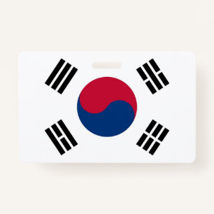 Name Badge with flag of South Korea