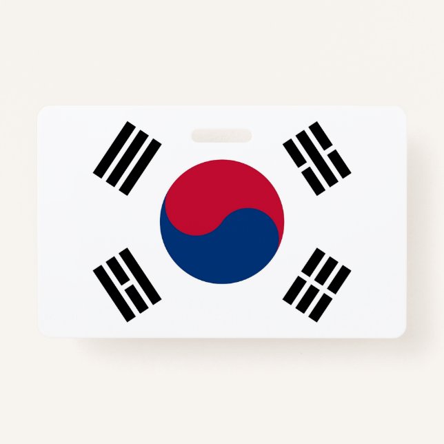 Name Badge with flag of South Korea (Front)