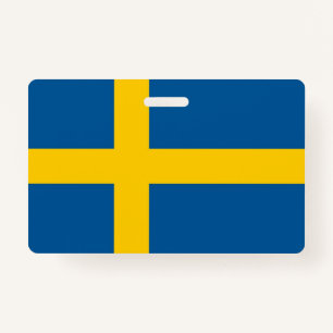 Name Badge with flag of Sweden