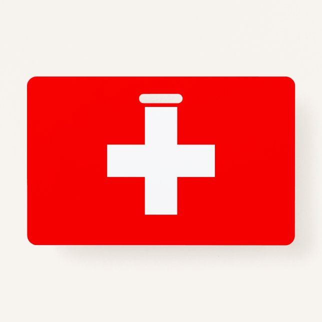 Name Badge with flag of Switzerland (Front)