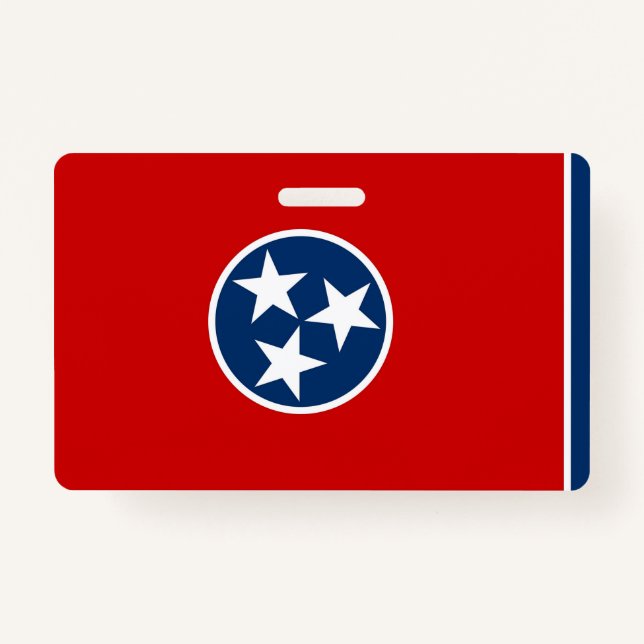 Name Badge with flag of Tennessee, USA (Front)