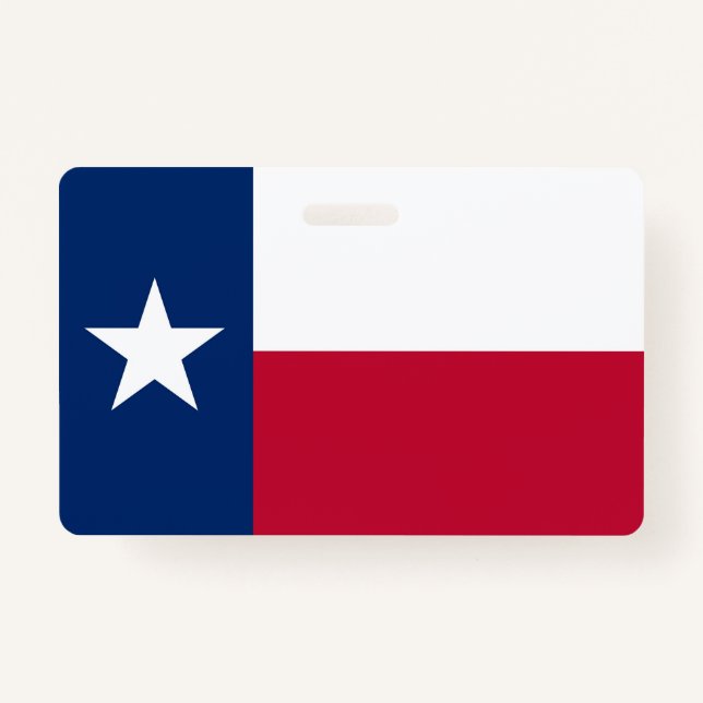 Name Badge with flag of Texas, USA (Front)