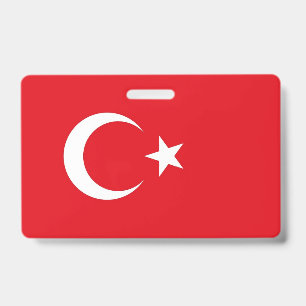 Name Badge with flag of Turkey