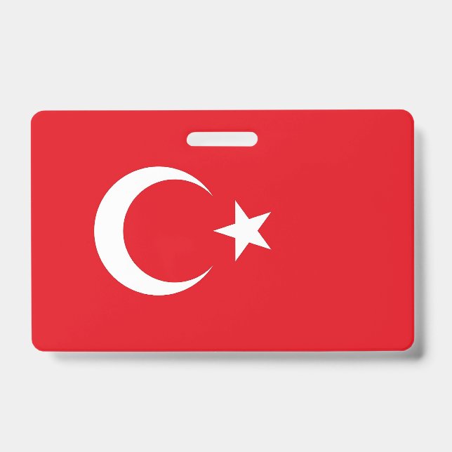 Name Badge with flag of Turkey (Front)