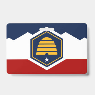 Name Badge with flag of Utah, USA