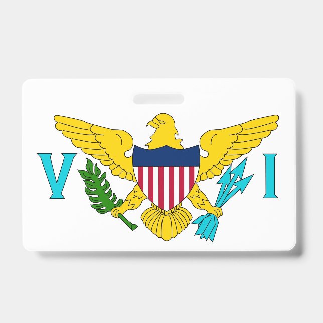 Name Badge with flag of Virgin Islands, USA (Front)