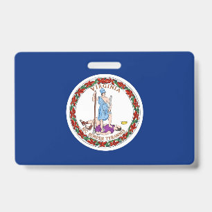 Name Badge with flag of Virginia State, USA