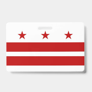 Name Badge with flag of Washington DC, USA