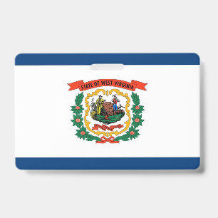 Name Badge with flag of West Virginia State, USA