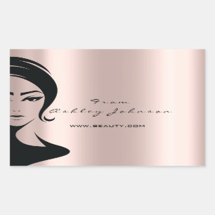 Name Beauty Lshes Drips Pink Gold Lashes Vintage Sticker