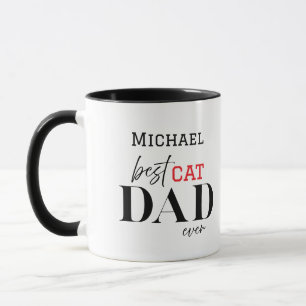 Name Best Cat Dad Ever Simple Typography Mug