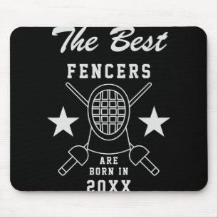 Name Birth Year Fencing Birthday T Shirt Mouse Pad
