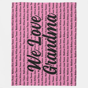 Name Blanket, Add Main Name & ALL Background Names Fleece Blanket