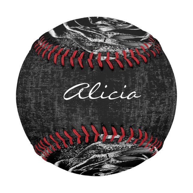 Name:  Bold Black-Coloured Rose Floral Photography Baseball (Front)
