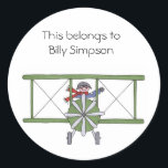 Name book plates classic round sticker<br><div class="desc">These book plates are great to put on the inside of all your books in case they get lost.</div>