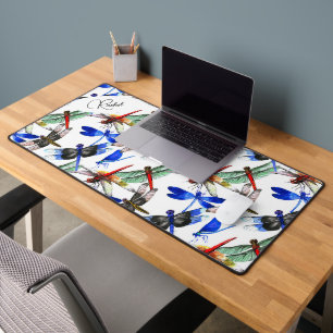 Name    Bright Watercolor Dragonfly Pattern  Desk Mat
