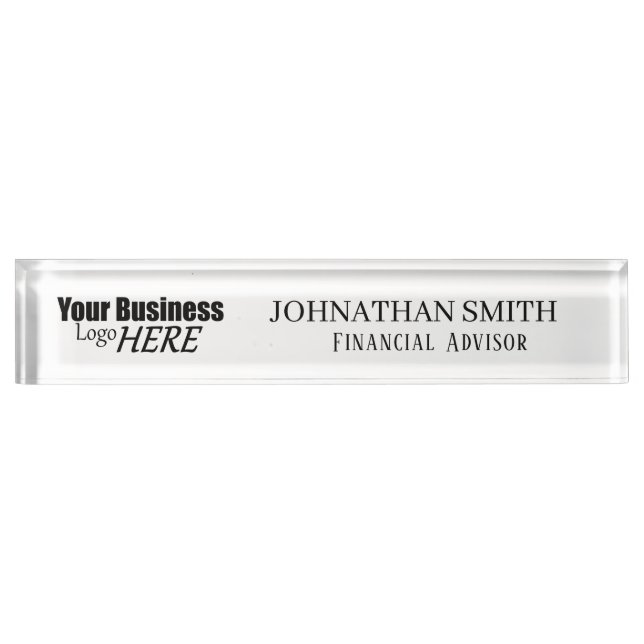 Name Business Logo Desk Name Plate (Front)