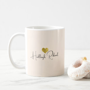 Name Calligraphy Monogram Heart Coffee Mug