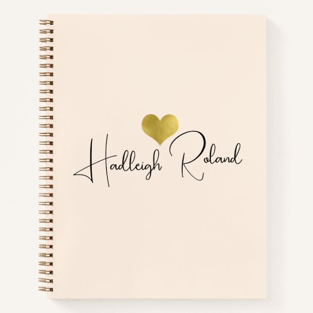 Name Calligraphy Monogram Heart Notebook (Front)