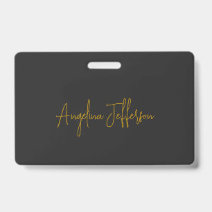Name Calligraphy Professional Elegant Gold Colour Badge