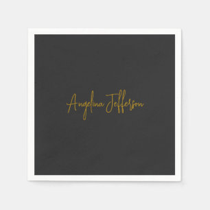 Name Calligraphy Professional Elegant Gold Colour Napkin