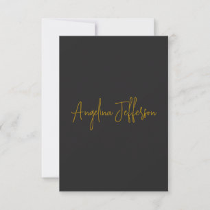 Name Calligraphy Professional Elegant Gold Colour Thank You Card