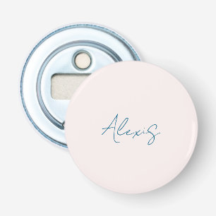 Name Calligraphy Script Plain Simple Pastel Colour Bottle Opener