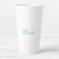 Name Calligraphy Script Plain Simple White Blue