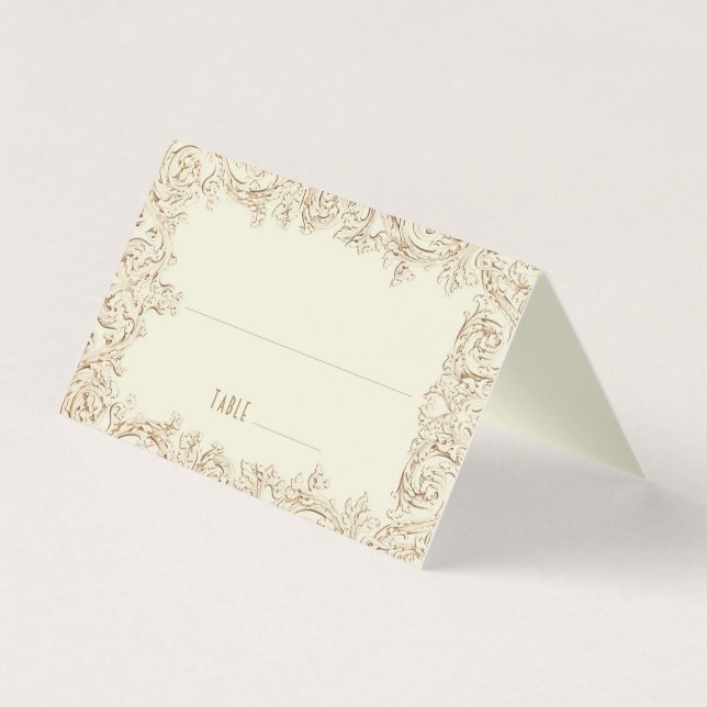 Name Cards Wedding Table Vintage (Front)