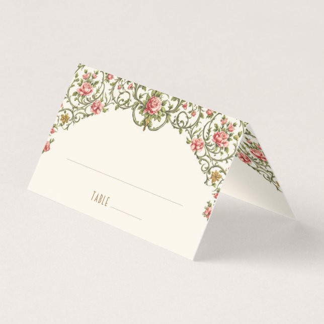 Name Cards Wedding Table Vintage (Front)