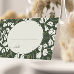 Name Cards Wedding Table Vintage Art Nouveau<br><div class="desc">Enhance your wedding reception with these vintage Art Nouveau table name cards, featuring a beautiful floral design in green and white. The intricate floral patterns frame the names and table numbers, providing a stylish and organized way for guests to find their seats. These folded cards are adorned with delicate white...</div>