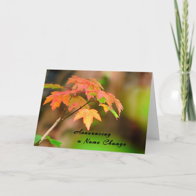 Name Change Card with Fall Leaves (Front)