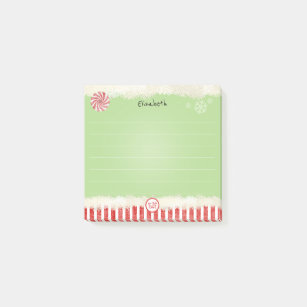 Name:  Christmas Elf Green Holiday Peppermint Fun Post-it Notes