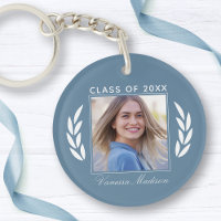 Name Class Of Photo Slate Blue 2 Sided Graduation