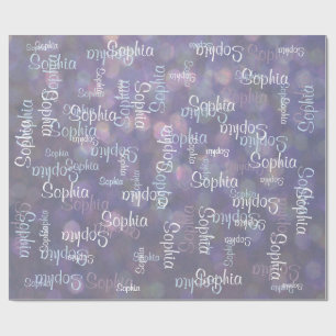Name Collage Gift Template Wrapping Paper
