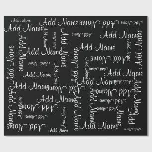 Name Collage Gift Template Wrapping Paper