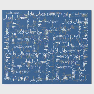 Name Collage Gift Template Wrapping Paper