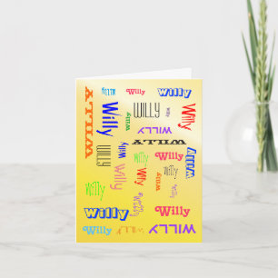 Name Collage Personalized Yellow Card