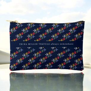 Name Colour Airplanes Pattern Travel Accessory Pouch