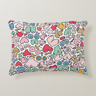 Name colourful breast pattern stone coaster accent pillow