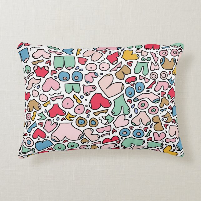 Name colourful breast pattern stone coaster accent pillow (Front)