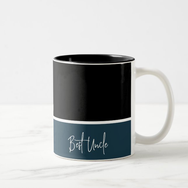 Name custom script special elegant best uncle gift Two-Tone coffee mug (Right)