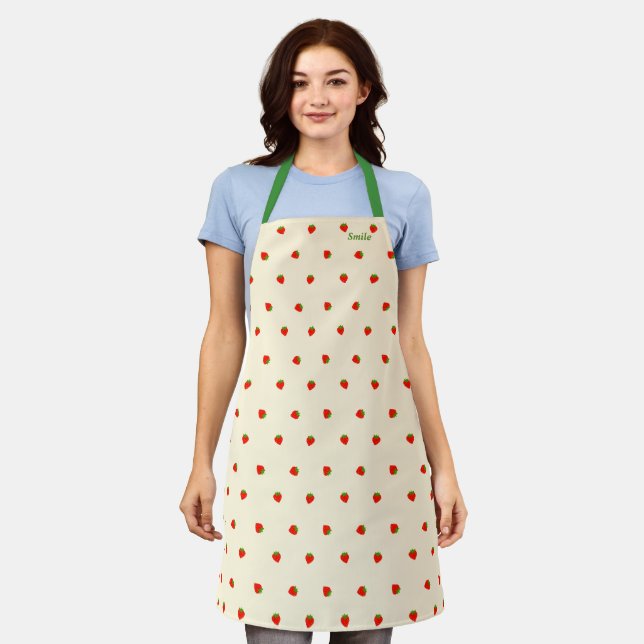 Name Custom Strawberry Apron (Worn)