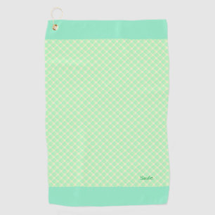 Name Custom Tartan Check (Mint Green) Golf towel