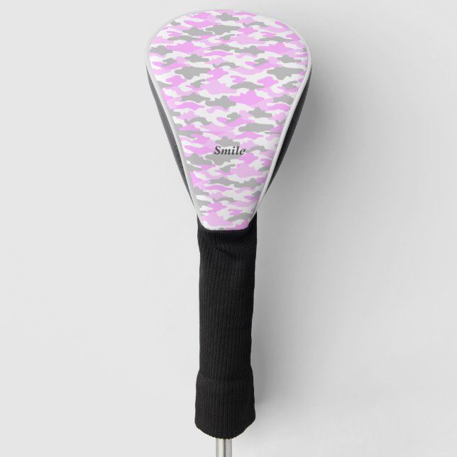 Name Customization Camouflage Pink Golf Head Cover (Front)