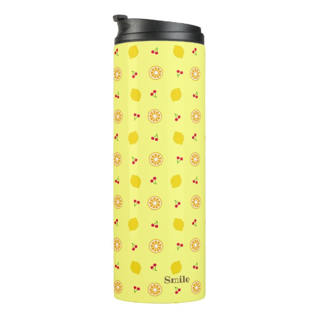 Name Customization Cherry Lemon Yellow Tumbler (Rotated Right)